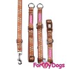 Ошейник коричневый "Лапки" для активных собачек - Димон-Камон, одежда для собак