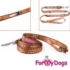 Поводок с рисуноком "Лапки" коричневого цвета для собак - Димон-Камон, одежда для собак