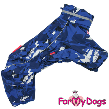 ДОЖДЕВИК УТЕПЛЕННЫЙ СИНИЙ НА ФЛИСЕ ДЛЯ СОБАК МАЛЬЧИКОВ - Димон-Камон, одежда для собак