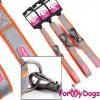 Спортивный ошейник  для собак, оранжевого цвета, светоотражающий кант,  ForMyDogs - Димон-Камон, одежда для собак