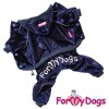 Синий велюровый костюм для мелких собачек - Димон-Камон, одежда для собак