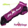 Дождевик для таксы девочки в фиолетовом цвете, неон - Димон-Камон, одежда для собак
