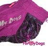 Дождевик для Вельш-корги, подойдет девочкам, расцветка фиолетовый неон - Димон-Камон, одежда для собак