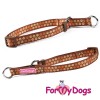 Неразъемный ошейник-удавка коричневый "Лапки" для активных собачек - Димон-Камон, одежда для собак