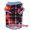 Поло красного цвета в клеточку, для маленьких собак - Димон-Камон, одежда для собак