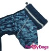 Расцветка черно-синяя, практичный дождевик для собак мальчиков маленьких пород - Димон-Камон, одежда для собак