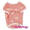 Розовая футболочка с ромашками, для маленьких собак - Димон-Камон, одежда для собак