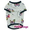 Серая футболка с бабочками, для собак маленьких размеров - Димон-Камон, одежда для собак