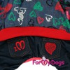 Синий костюм с рисунком сердечка, для маленьких собак - Димон-Камон, одежда для собак