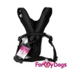 Удобная шлейка для прогулок с собакой, черного цвета - Димон-Камон, одежда для собак