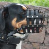 Универсальный намордник - сетка кожаный для собаки подклад из перчаточной кожи, ForDogTrainers - Димон-Камон, одежда для собак