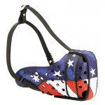 Кожаный намордник для собаки с рисунком American Flag, ForDogTrainers - Димон-Камон, одежда для собак