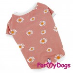 Розовая футболочка с ромашками, для маленьких собак - Димон-Камон, одежда для собак