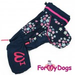 Темно-синий дождевик для маленьких собак девочек - Димон-Камон, одежда для собак