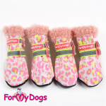 Сапоги на меху для собаки, на мягкой подошве, розовые, ForMyDogs - Димон-Камон, одежда для собак