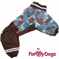 КОМБИНЕЗОН "ПЭЧВОРК" КОРИЧНЕВЫЙ ДЛЯ МОПСОВ И ВЕСТ- ХАЙЛЕНД - УАЙТ- ТЕРЬЕРОВ - Димон-Камон, одежда для собак