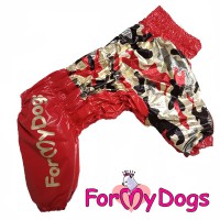 Дождевик-камуфляж красного цвета для маленьких собак девочек - Димон-Камон, одежда для собак