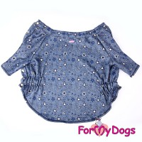 Джемпер синего цвета для больших собак, ForMyDogs - Димон-Камон, одежда для собак