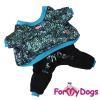 Костюм для  мелких собак, цвета черно-голубой металлик - Димон-Камон, одежда для собак