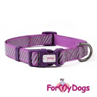 Ошейник фиолетовый, светоотражающий, для собак активных - Димон-Камон, одежда для собак