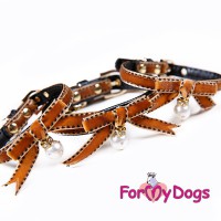 Ошейник велюровый для собак, коричневого цвета, ForMyDogs - Димон-Камон, одежда для собак