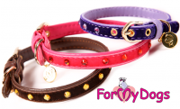 Ошейник декоративный, велюровый, для маленьких собак, розового цвета,  ForMyDogs - Димон-Камон, одежда для собак