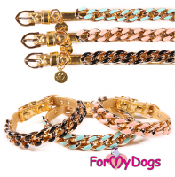 Ошейник декоративный, с элементом "золотой" цепочки, для маленьких собак, ForMyDogs - Димон-Камон, одежда для собак
