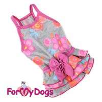 Платье для маленькой собак с розовыми цветами, ForMyDogs - Димон-Камон, одежда для собак