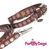 Поводок декоративный для собак, коричневого цвета, ForMyDogs - Димон-Камон, одежда для собак