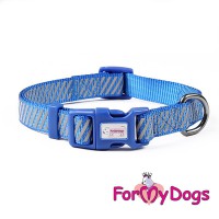 Ошейник синий и светоотрающий, для собак - Димон-Камон, одежда для собак