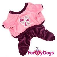 Розовый велюровый костюмчик для маленьких собак - Димон-Камон, одежда для собак
