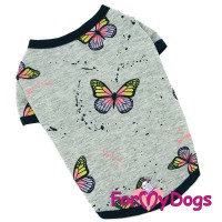 Серая футболка с бабочками, для собак маленьких размеров - Димон-Камон, одежда для собак