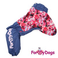 Теплый зимний комбинезон фиолетово-розового цвета, для крупных собак девочек - Димон-Камон, одежда для собак