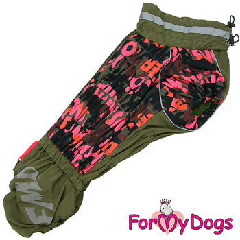 КОМБИНЕЗОН ХАКИ-РОЗОВЫЙ НА ФЛИСЕ ДЛЯ ДЕВОЧЕК ВЕЛЬШ КОРГИ - Димон-Камон, одежда для собак