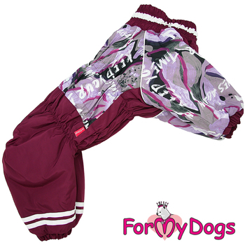 КОМБИНЕЗОН СЛИВОВЫЙ НА СИНТЕПОНЕ ДЛЯ БОЛЬШИХ СОБАК ДЕВОЧЕК - Димон-Камон, одежда для собак