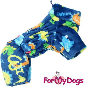 КОМБИНЕЗОН-ШУБКА "ДИНО" СИНЯЯ ДЛЯ СОБАК МАЛЬЧИКОВ - Димон-Камон, одежда для собак