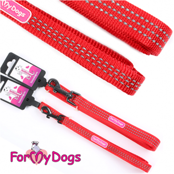 Спортивный поводок для собак, красного цвета, светоотражающая строчка, ForMyDogs - Димон-Камон, одежда для собак